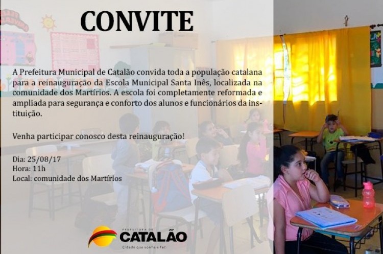 Prefeitura vai reinaugurar Escola Santa Inês na sexta-feira