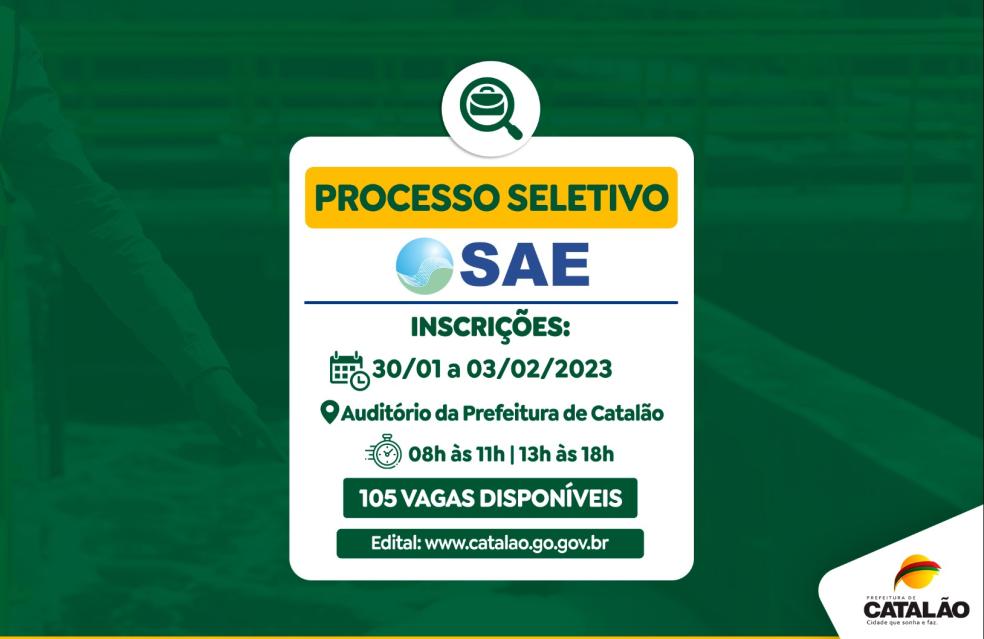 SAE divulga edital para contratação de profissionais por meio de processo seletivo