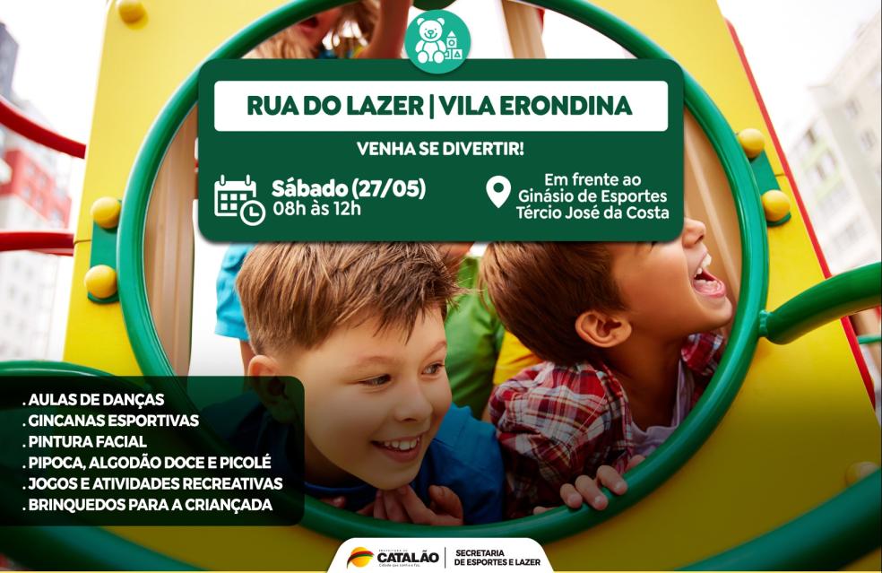 Rua do Lazer acontecerá neste sábado (27) em Catalão