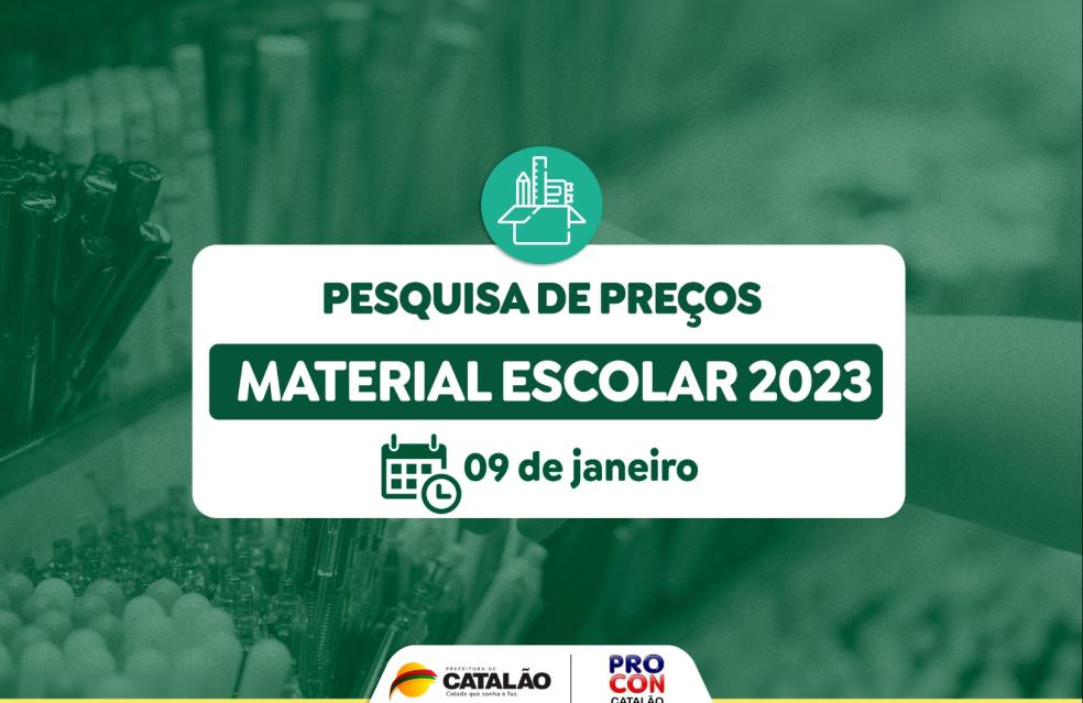 PROCON Catalão divulga pesquisa dos preços de material escolar 2023
