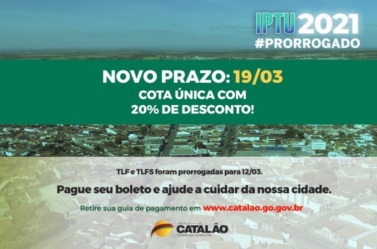 Prorrogado prazo de pagamento do IPTU e outras taxas