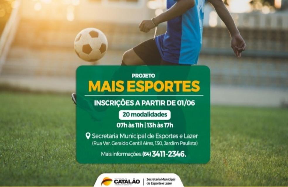 Prefeitura de Catalão reativa o Projeto Mais Esportes e volta a oferecer gratuitamente 20 modalidades