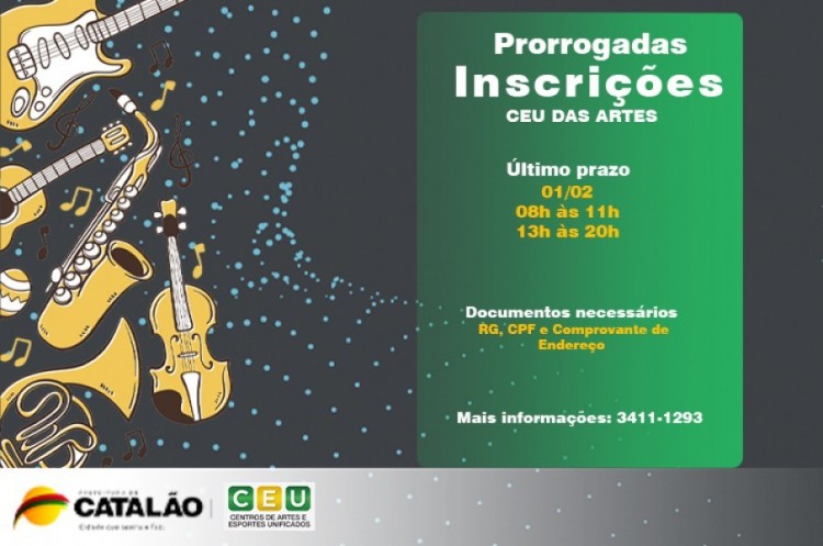 Prorrogadas as inscrições para cursos gratuitos oferecidos no CEU das Artes