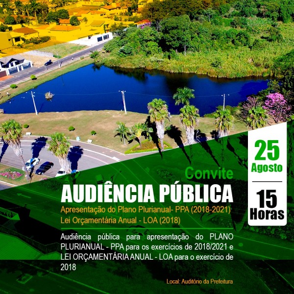 Prefeitura realiza Audiência Pública na sexta-feira 
