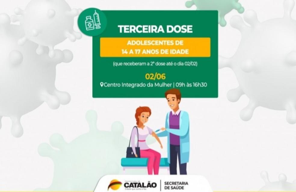 Saúde convoca adolescentes de 14 a 17 anos para receberem a Terceira Dose