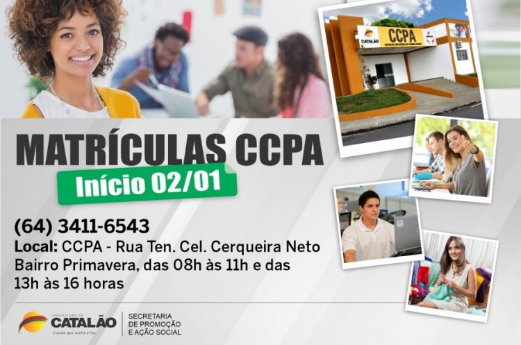 Segue período de matrículas no CCPA