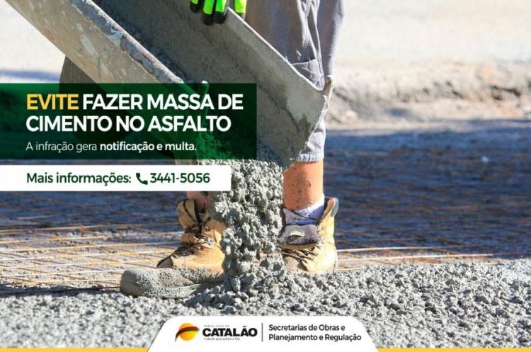 Massas de concreto e argamassa são proibidos sobre o asfalto e calçadas da cidade