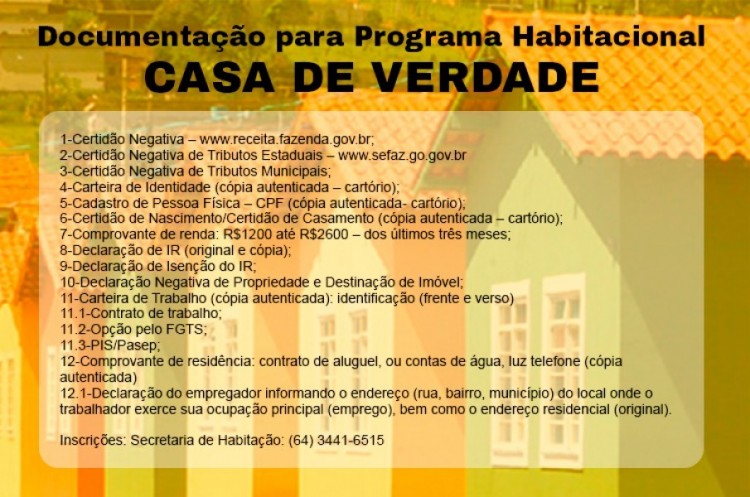 Prefeitura lança no fim do mês programa Casa de Verdade