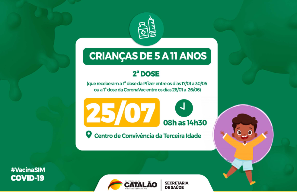 Covid-19: Saúde convoca crianças de 5 a 11 anos para receberem a segunda dose da vacina pediátrica