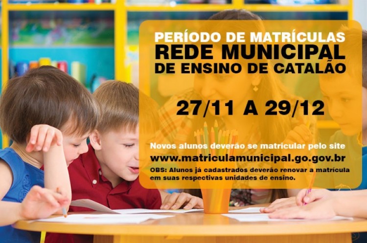 Rede Municipal de Ensino abre período de matrículas