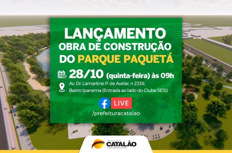 Prefeitura de Catalão dará início à construção do Parque Paquetá