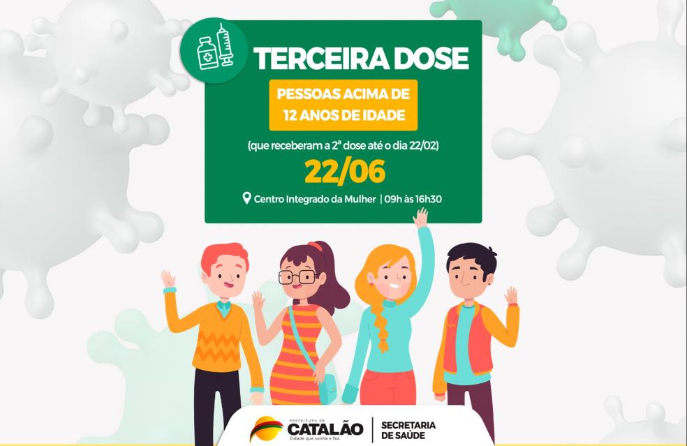 Saúde convoca pessoas de 12 anos ou mais para receberem a Terceira Dose