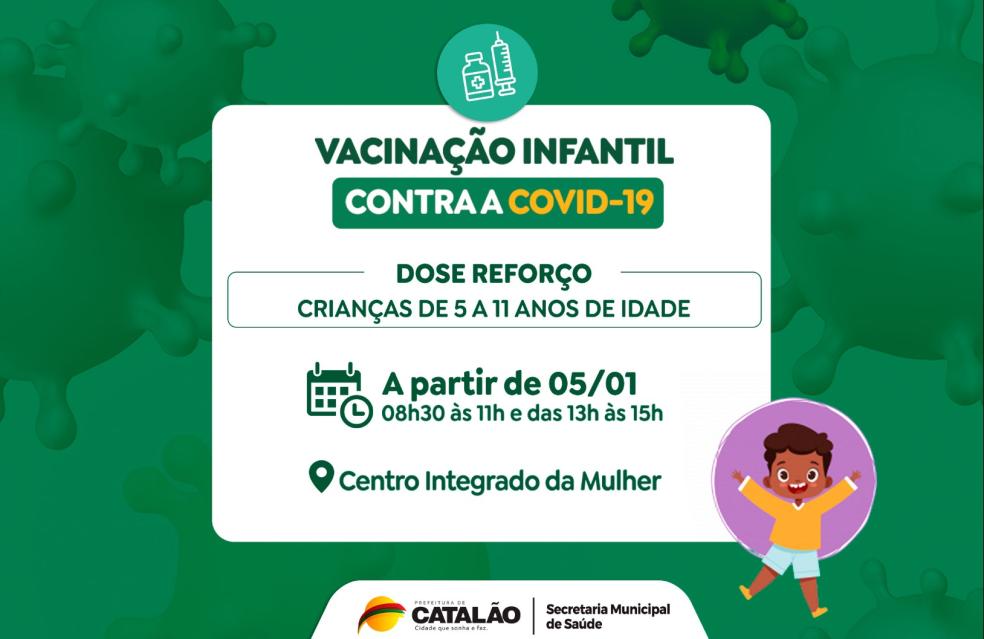 Saúde de Catalão convoca crianças de 5 a11 anos para receberem a vacina pediátrica