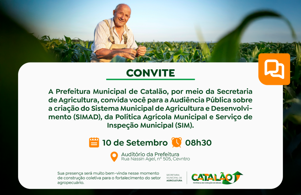 Prefeitura de Catalão promove audiência pública sobre criação do Sistema Municipal de Agricultura