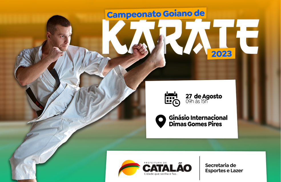 Campeonato Goiano de Karatê 2023 será realizado em Catalão, neste domingo (27/08), com entrada gratuita no Ginásio Internacional