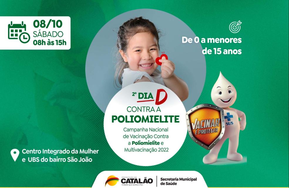 Catalão terá 2º Dia D de mobilização contra Poliomielite neste sábado (08)