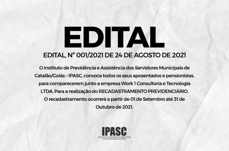IPASC convoca inativos e pensionistas para recadastramento