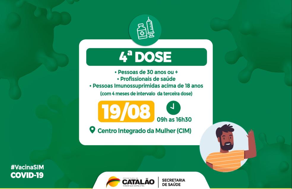 Saúde convoca pessoas de 30 anos ou mais, profissionais de saúde e imunossuprimidos para receberem a 4ª dose
