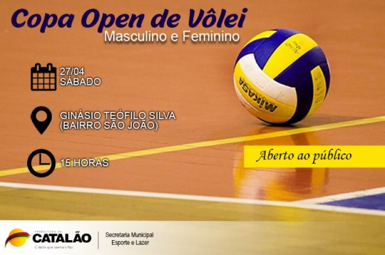 Sábado tem abertura da Copa Open de Vôlei em Catalão