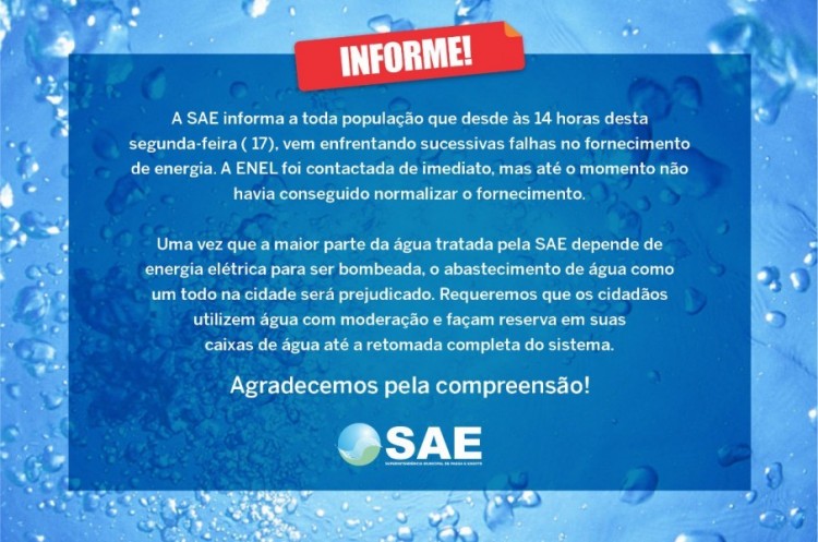 Atenção: Informe Sae