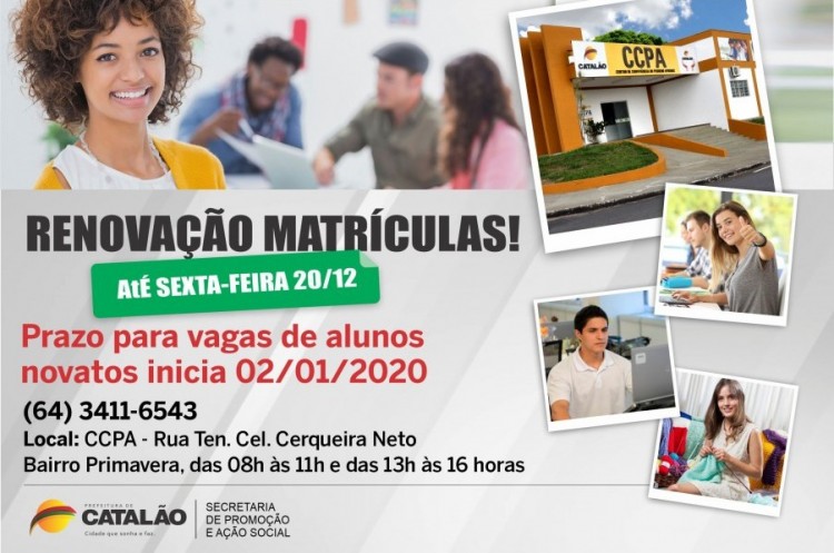 Período de renovação de matrícula para cursos do CCPA termina nesta sexta