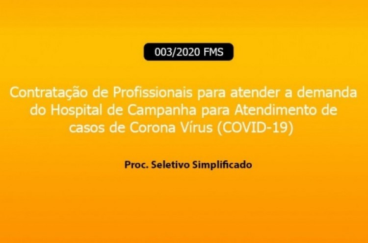 Processo Seletivo Simplificado Edital nº 003/2020 FMS