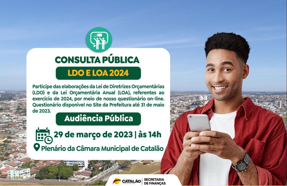 Prefeitura de Catalão realizará audiência pública para elaboração da LDO e LOA