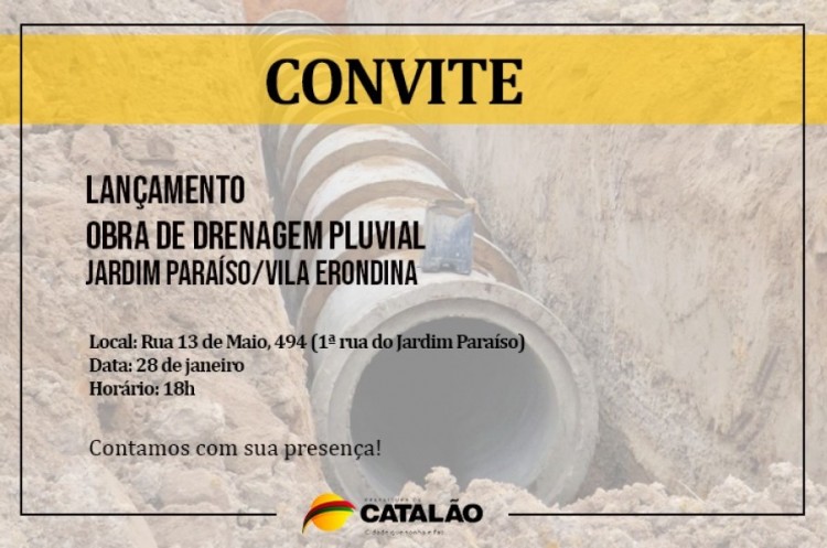 Prefeitura lançará obra de drenagem pluvial no Jardim Paraíso/Vila Erondina