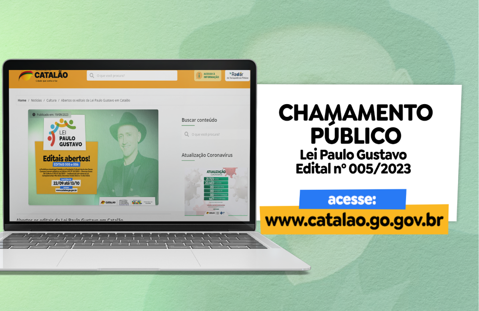 EDITAL DE CHAMAMENTO PÚBLICO nº 005/2023 - Lei Paulo Gustavo - DEMAIS ÁREAS