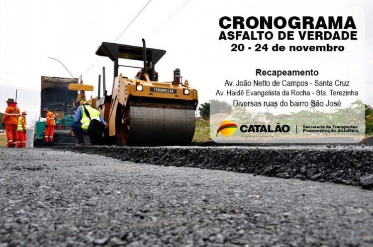 Programa Asfalto de Verdade contempla, nesta semana, os bairros Santa Cruz, Santa Terezinha e São José