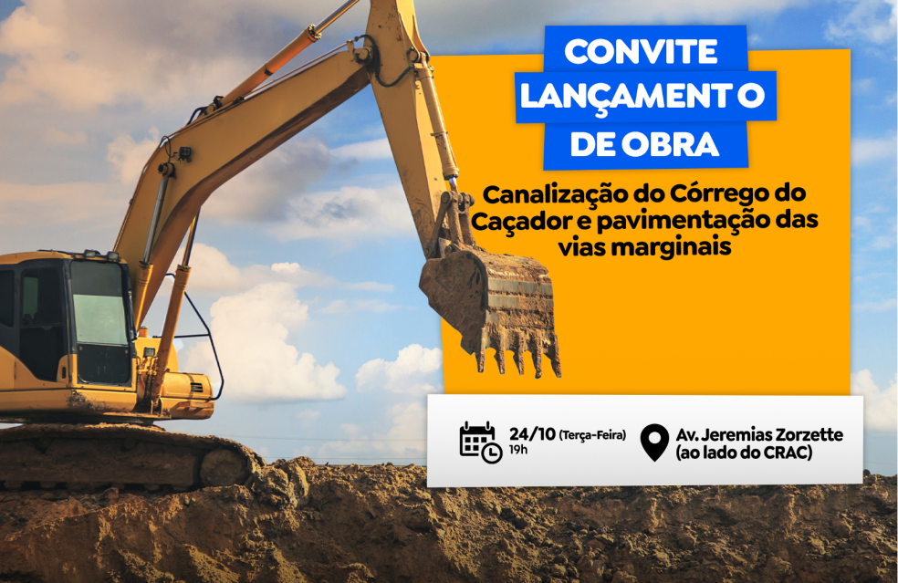 Obra de canalização do Córrego Caçador, ligando o Bairro Parque das Mangueiras à Av. Raulina Paschoal, será lançada nesta terça-feira(24) pela Prefeitura de Catalã