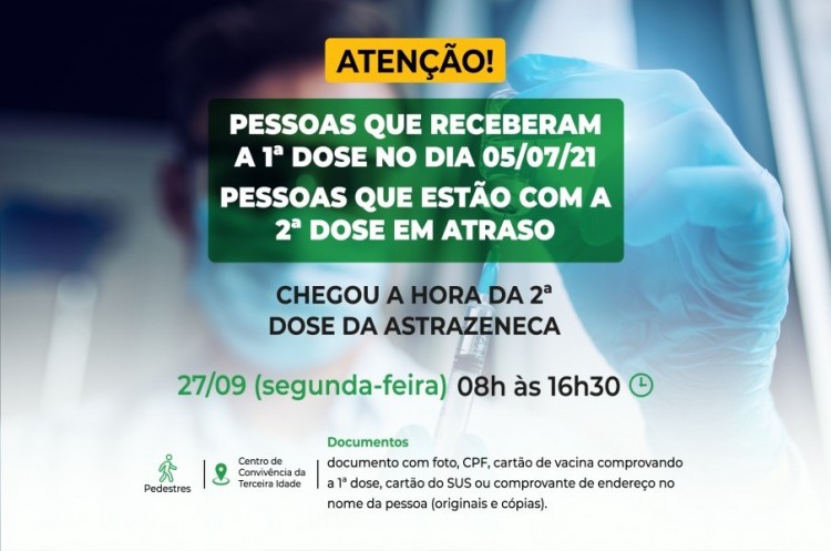 Segunda dose AstraZeneca: Saúde convoca pessoas que receberam a primeira vacina no dia 05 de Julho 