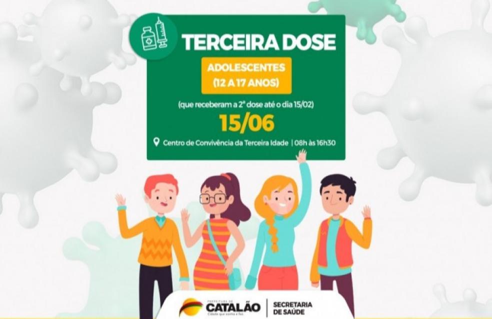 Saúde convoca adolescentes de 12 a 17 anos para receberem a Terceira Dose