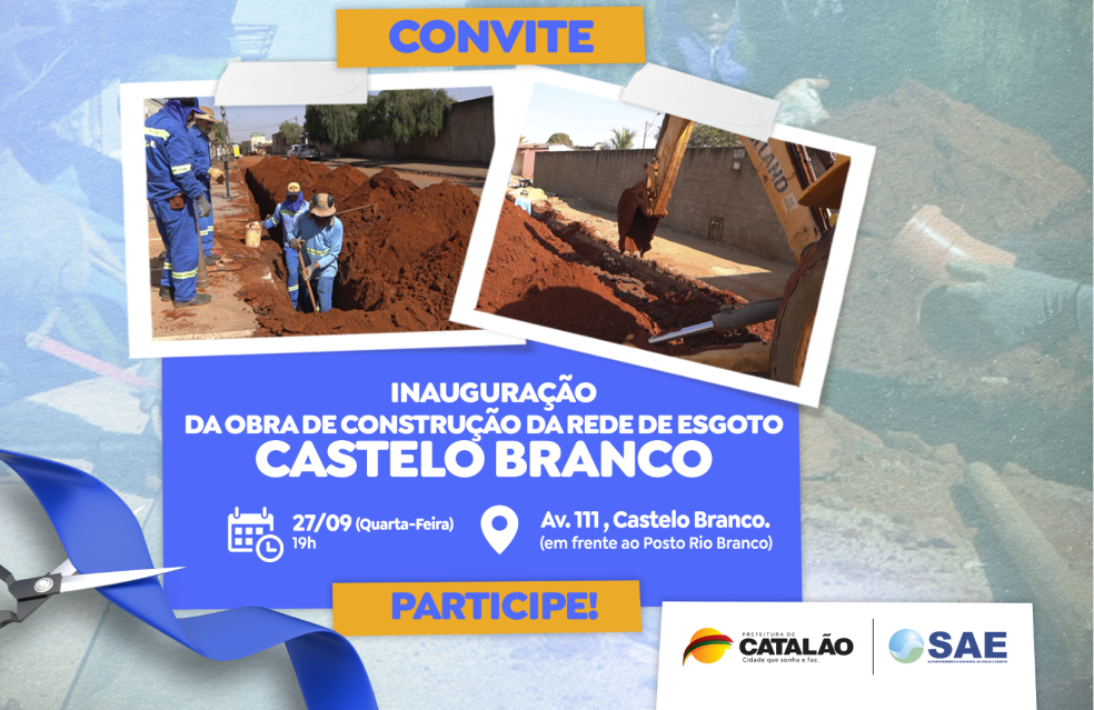 SAE entregará 25 Km de esgoto no bairro Castelo Branco