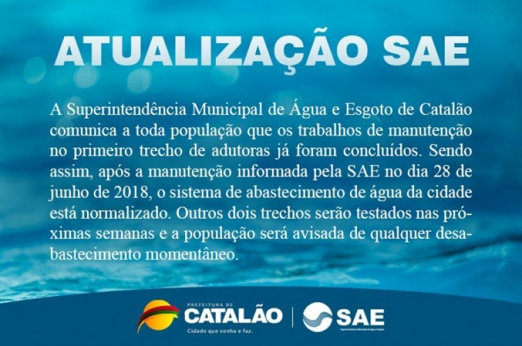 Abastecimento de água é normalizado em Catalão