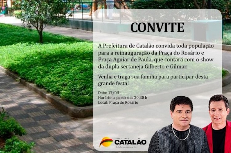 Prefeitura vai reinaugurar as praças do Rosário e Aguiar de Paula