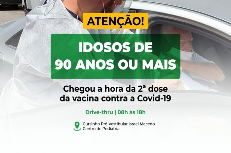 Catalão contra a covid: Aplicação de segunda dose da vacina em idosos com 90 anos ou mais começa nesta quinta