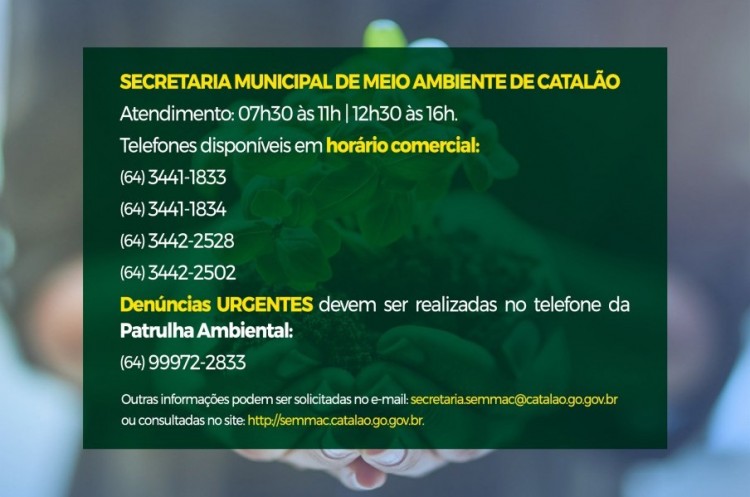 Secretaria de Meio Ambiente disponibiliza vários canais e meios de atendimento para a população