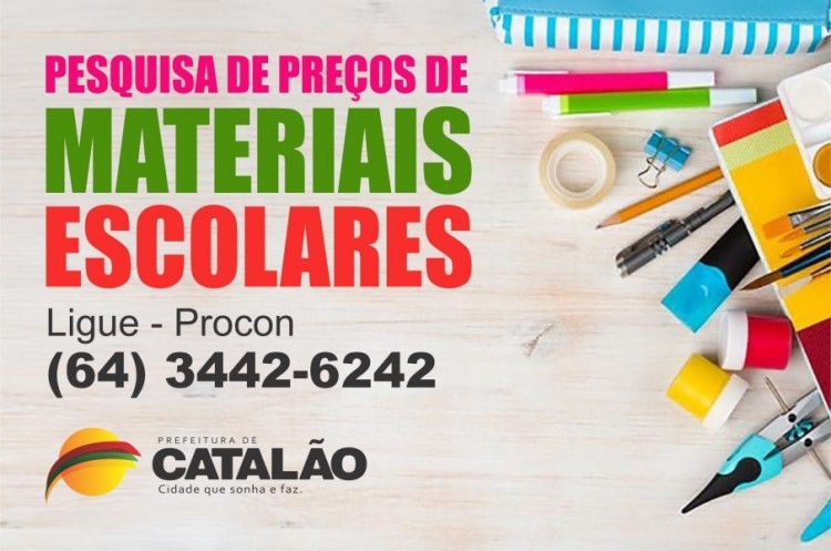 Pesquisa de material escolar é divulgada pelo Procon Catalão