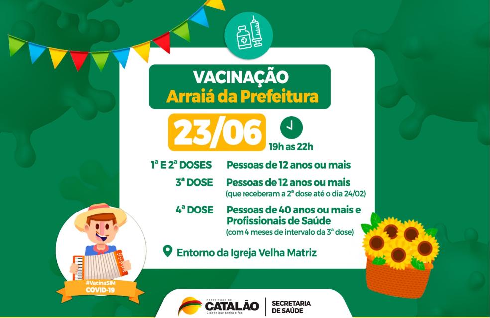 Arraial da Prefeitura terá ponto de vacinação contra a Covid-19