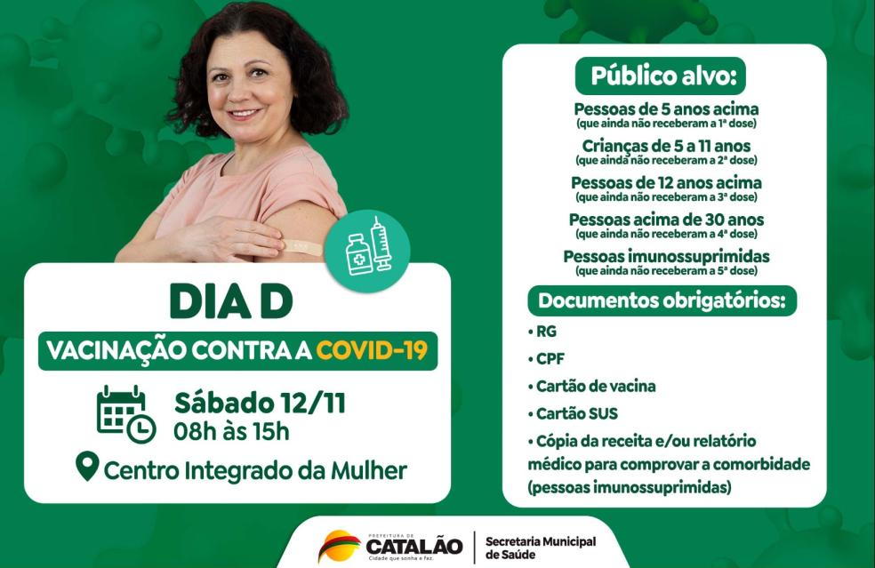 Catalão terá Dia D de vacinação contra a Covid-19 neste sábado (12)