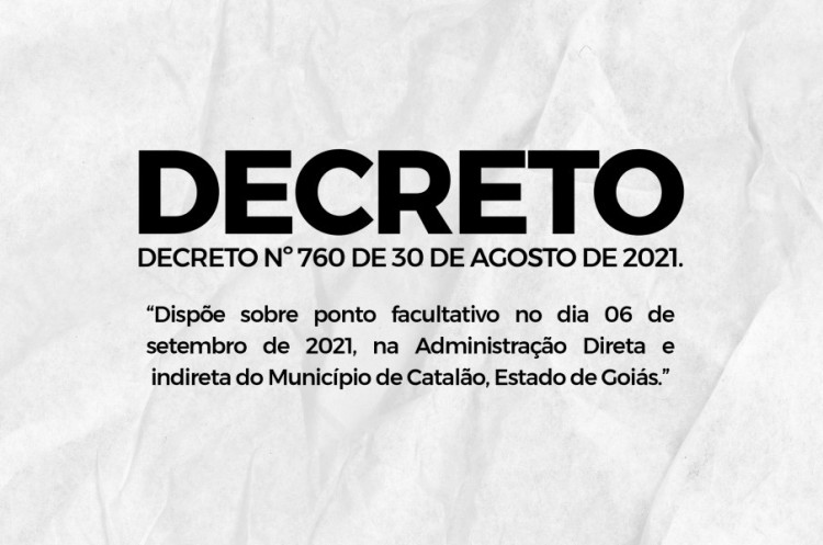 DECRETO Nº760 DE 30 DE AGOSTO DE 2021