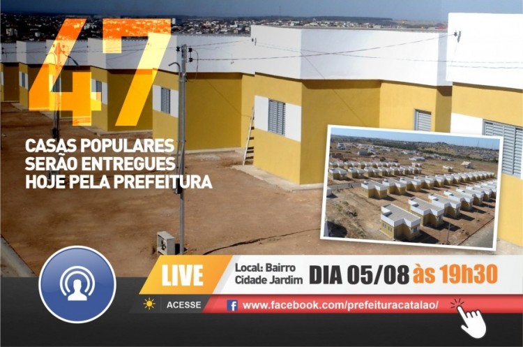 Prefeitura fará entrega de 47 novas casas para famílias carentes de Catalão