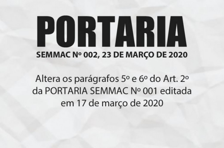 Portaria Semmac nº 001