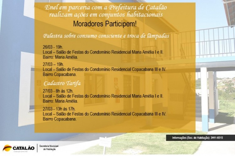 Enel Distribuição Goiás em parceria com a Prefeitura de Catalão leva projetos sociais para conjuntos habitacionais