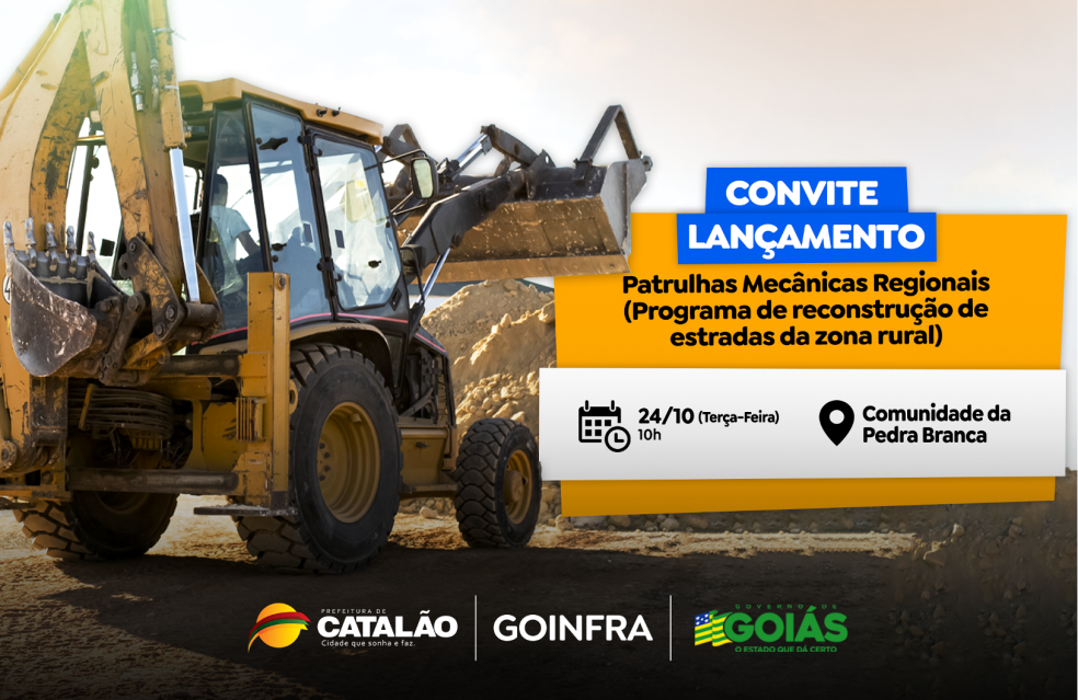 Prefeitura lança nesta terça-feira (24), na comunidade Pedra Branca, o programa de recuperação das estradas de terra