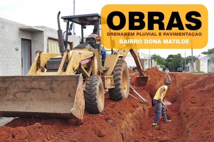 Início da obra de drenagem pluvial no bairro Dona Matilde