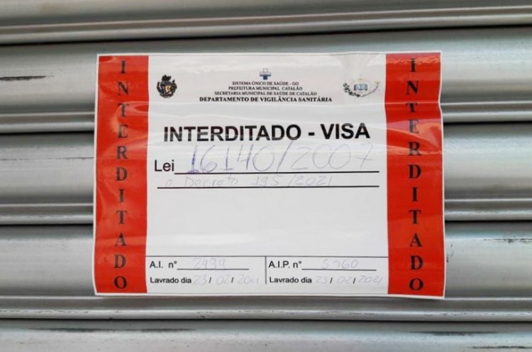 Lojas são interditadas por descumprirem decreto em Catalão