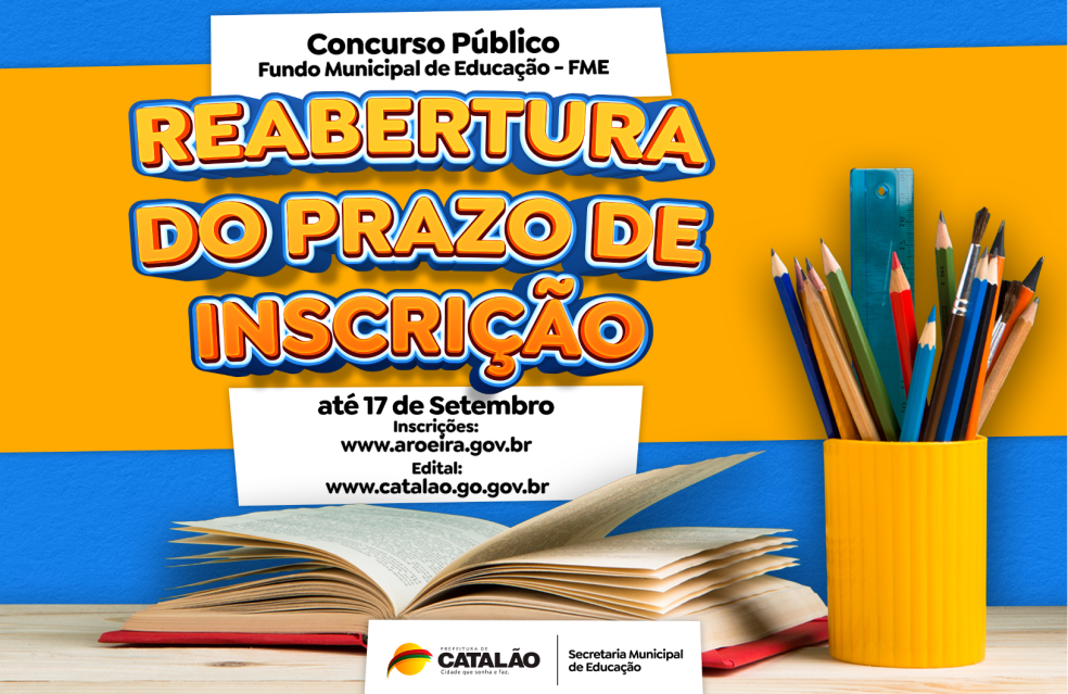 Prazo de inscrição para o concurso público na área da Educação em Catalão foi reaberto