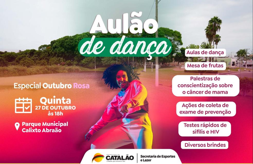 Aulão de Dança em alusão ao Outubro Rosa acontece na próxima quinta-feira (27)